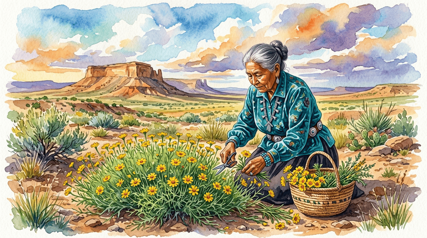Illustrated historical scene for Rocky Mountain Zinnia