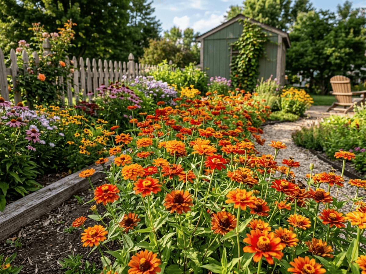 Mexican Zinnia in a garden setting