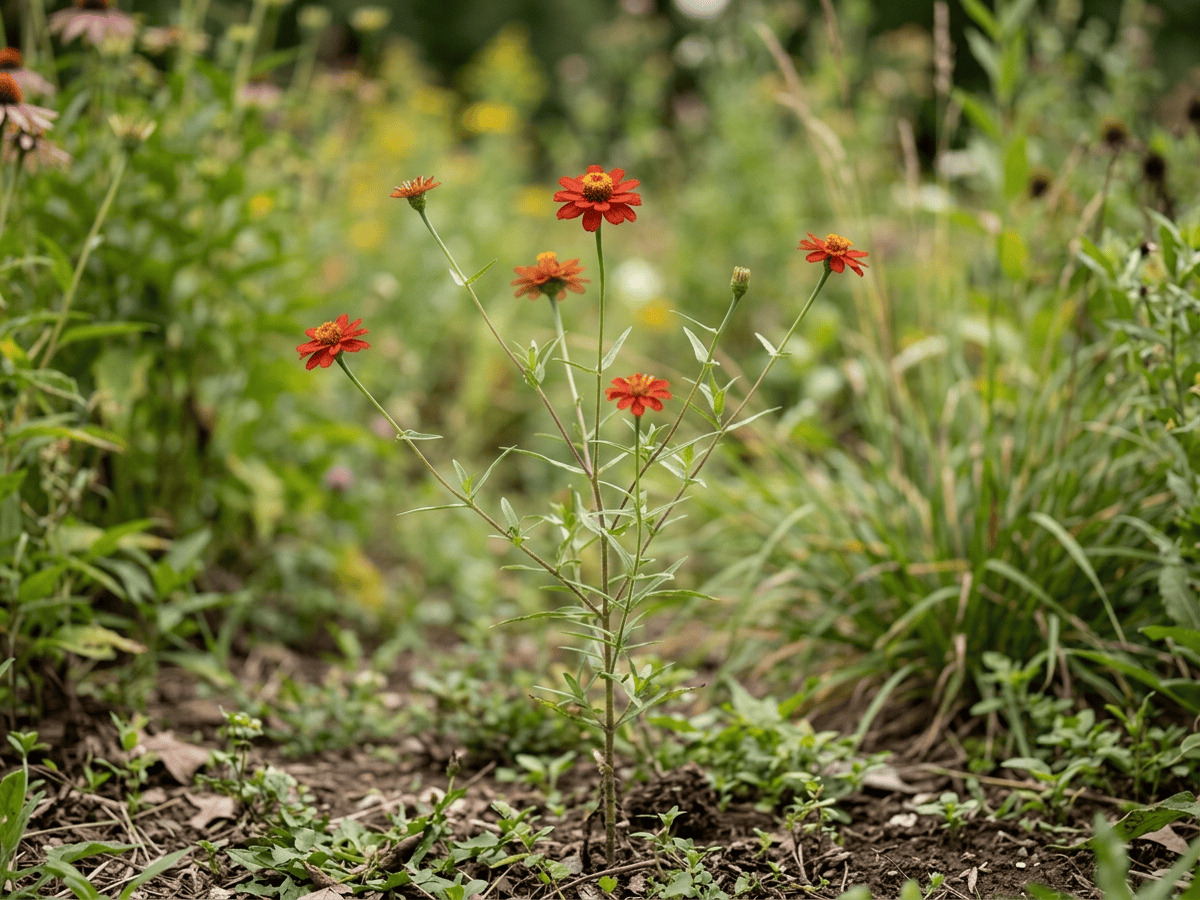 Gallito de monte (Zinnia peruviana), planta completa