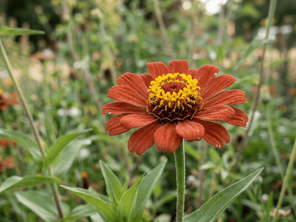 Gallito de monte — primer plano de hojas y flores