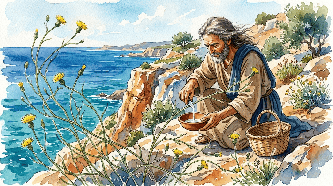 Scena storica illustrata per Lattuga selvatica