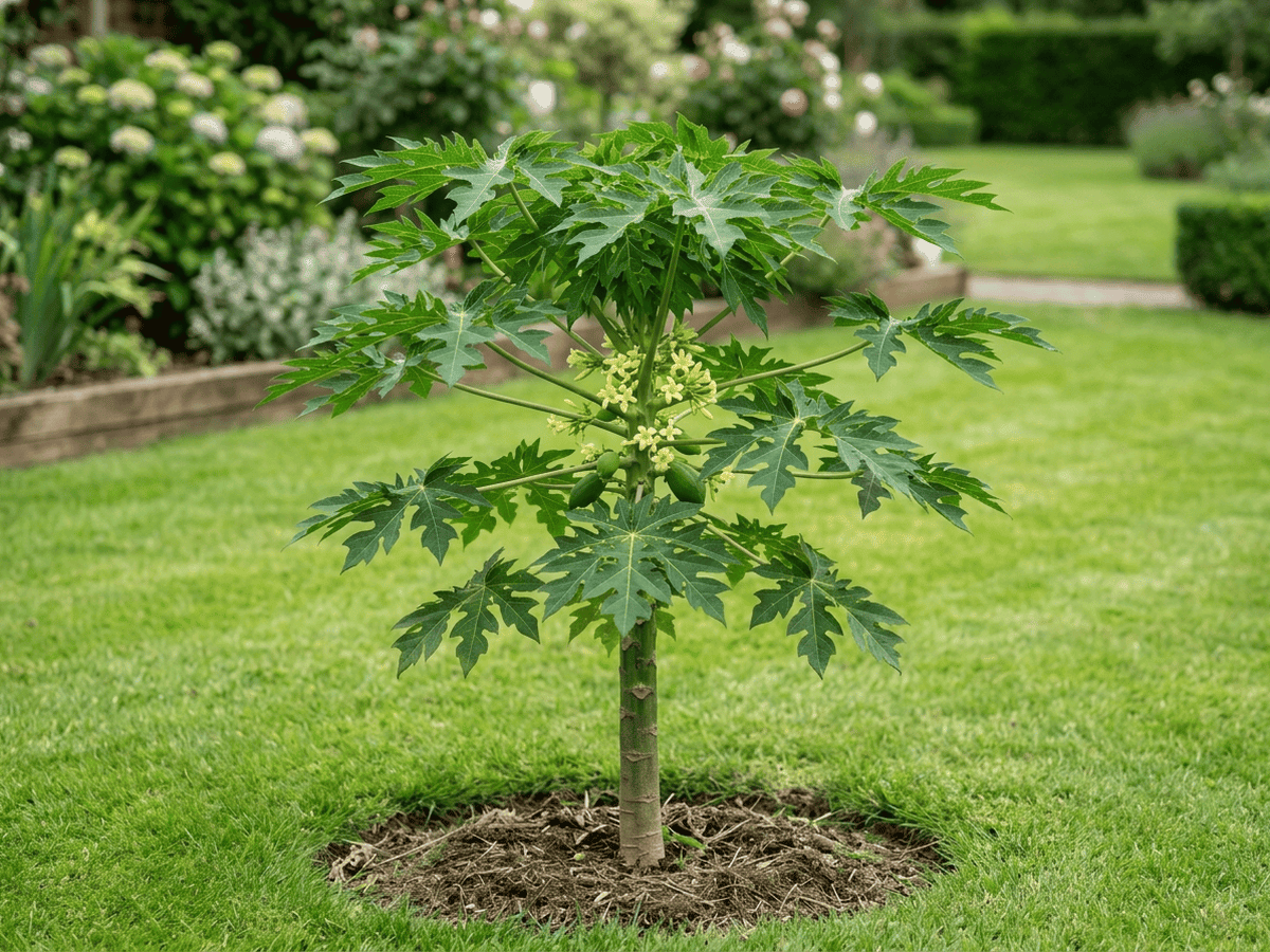 Papayer (Carica papaya), plante entière