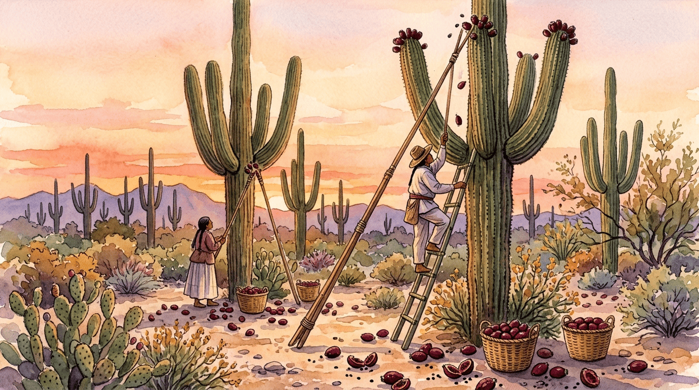 Illustrierte historische Szene zu Saguaro