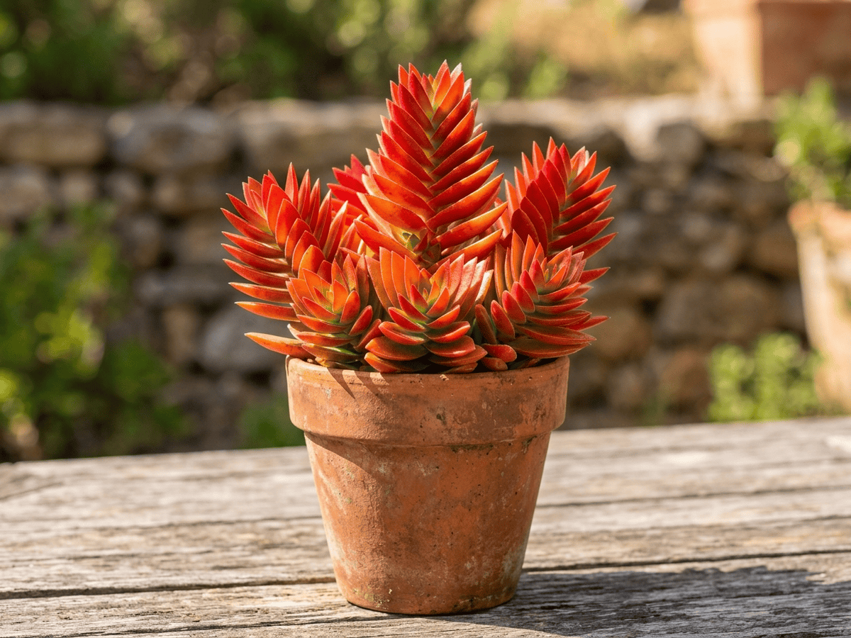 Crassula capitella (Crassula capitella), ganze Pflanze