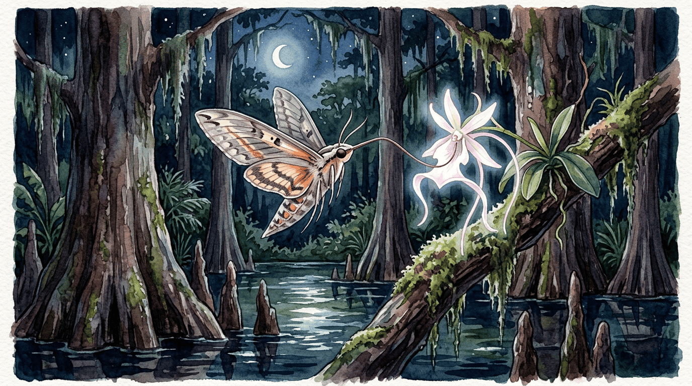 Scène historique illustrée pour Orchidée fantôme