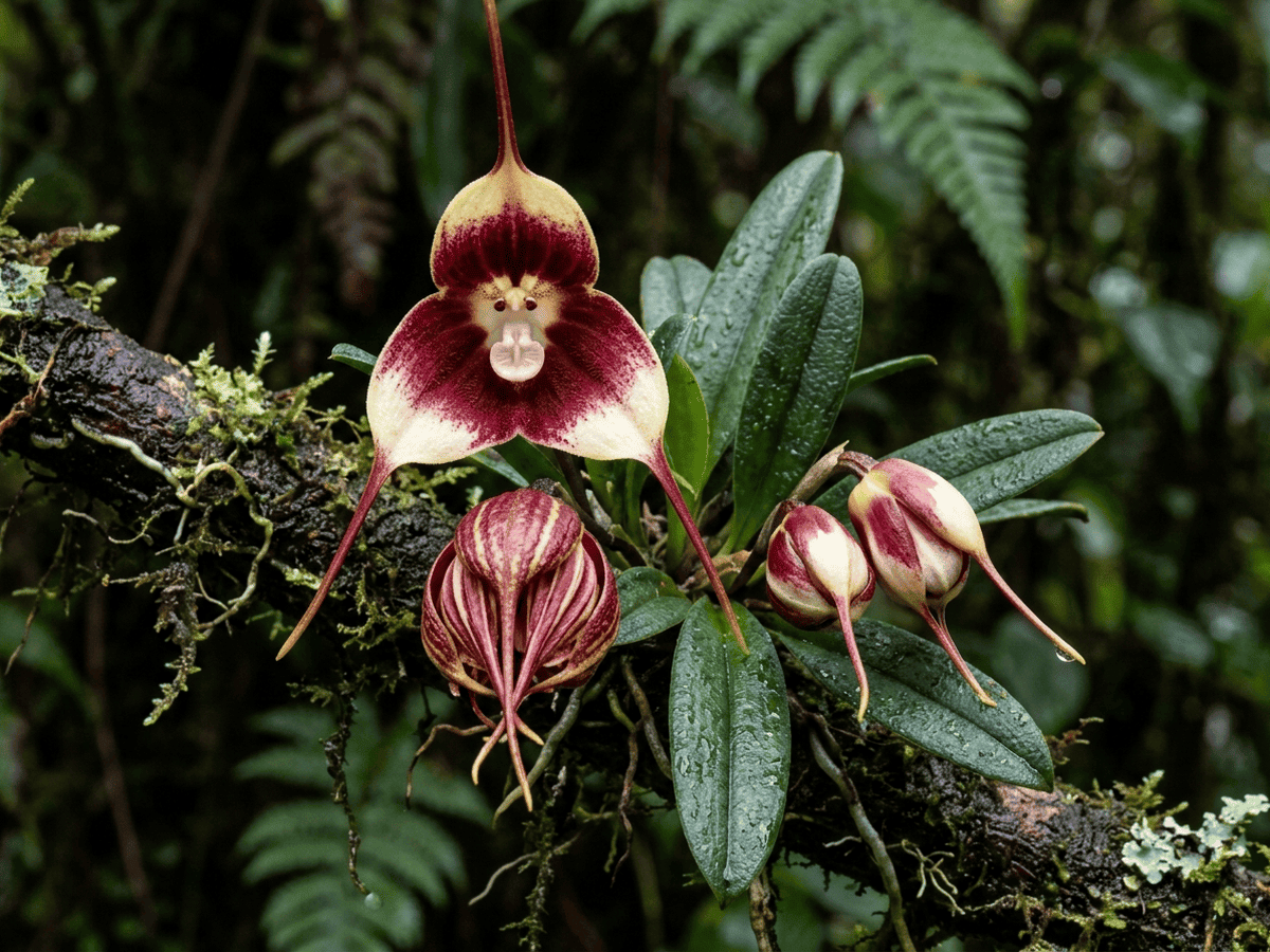 Glückliche Drachen-Orchidee — saisonales Erscheinungsbild