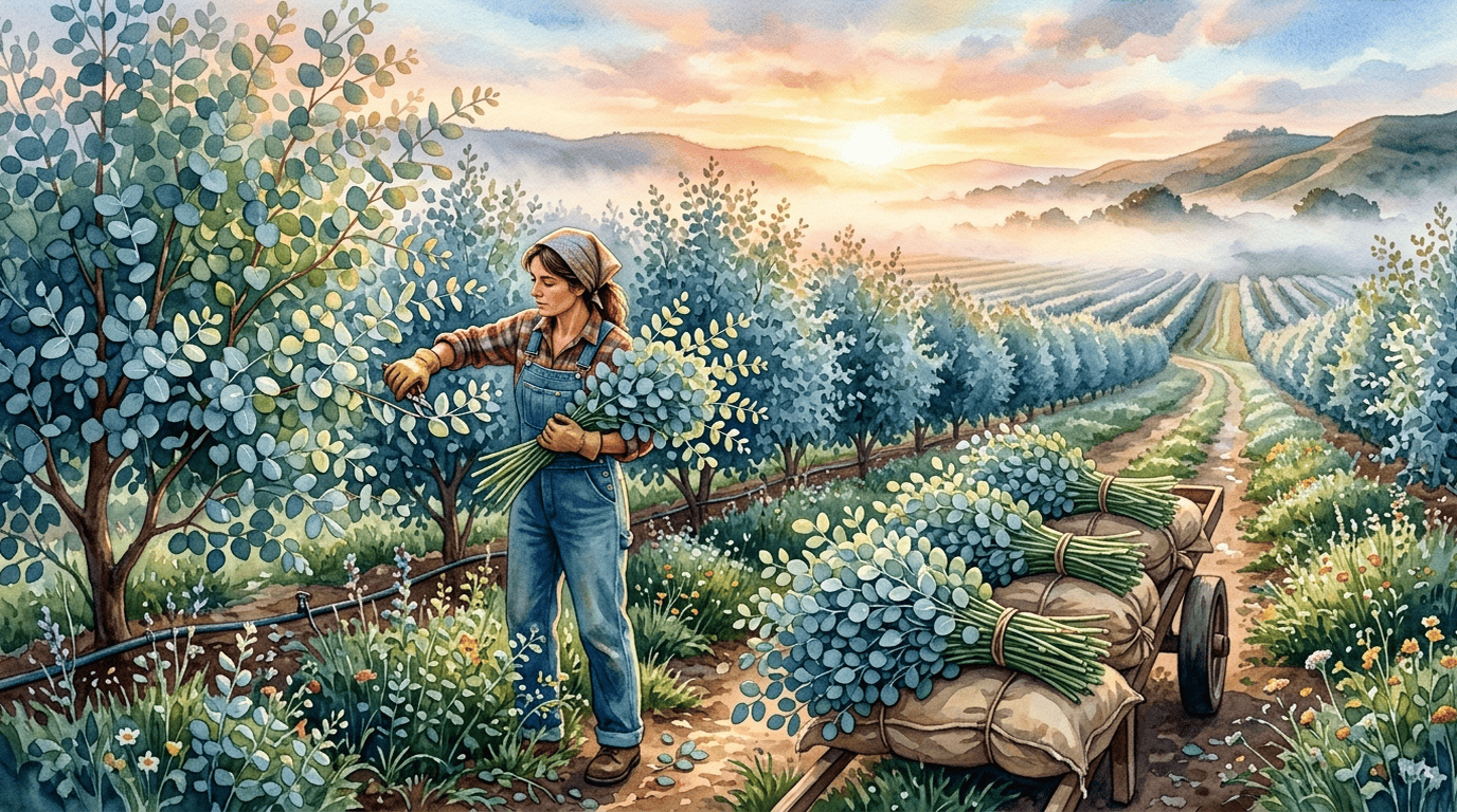 Illustrated historical scene for Silver-leaved Mountain Gum