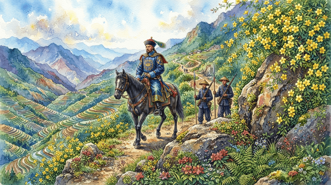 Illustrierte historische Szene zu Primel-Jasmin
