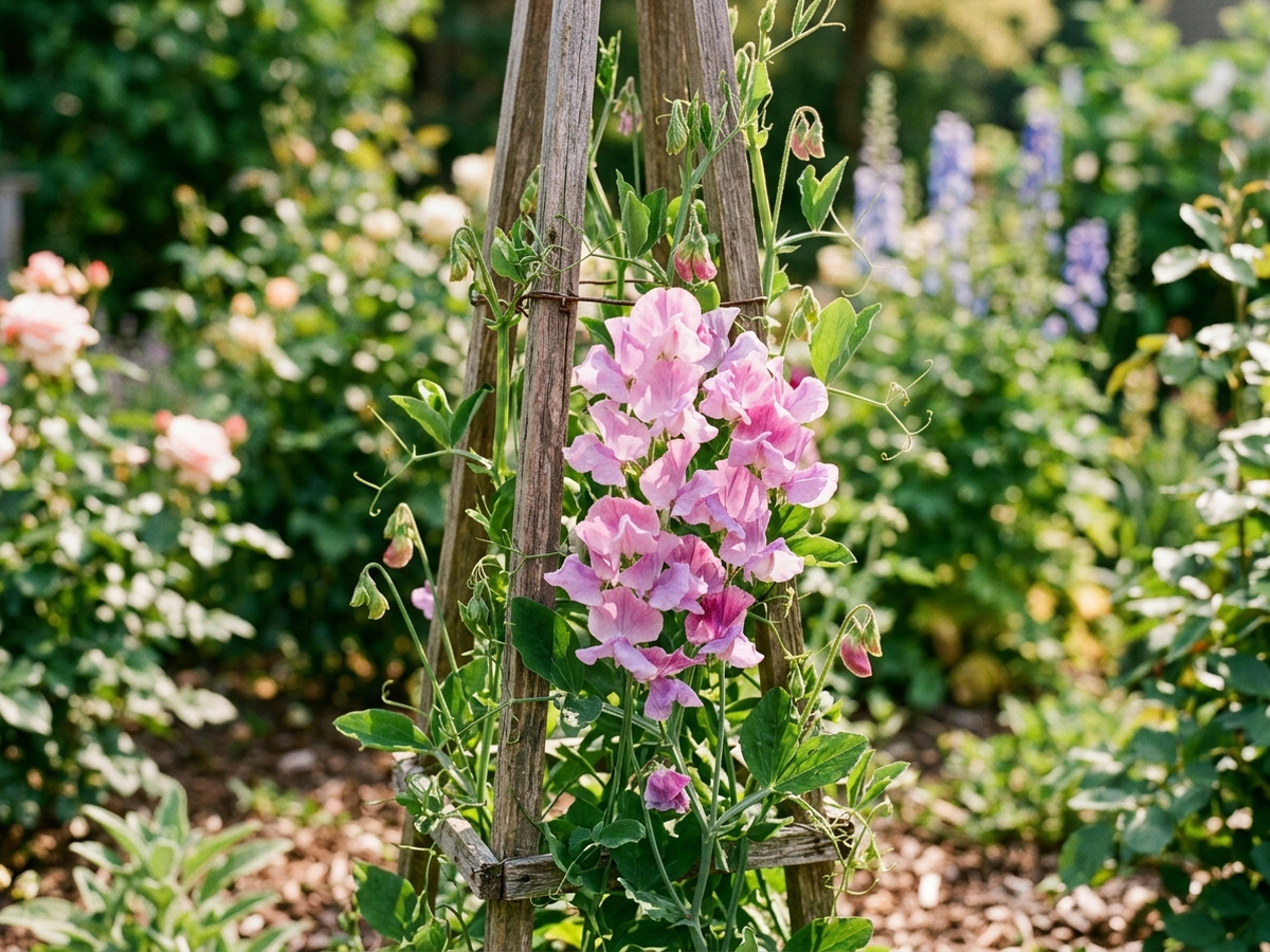 Sweet Pea (Lathyrus odoratus), whole plant