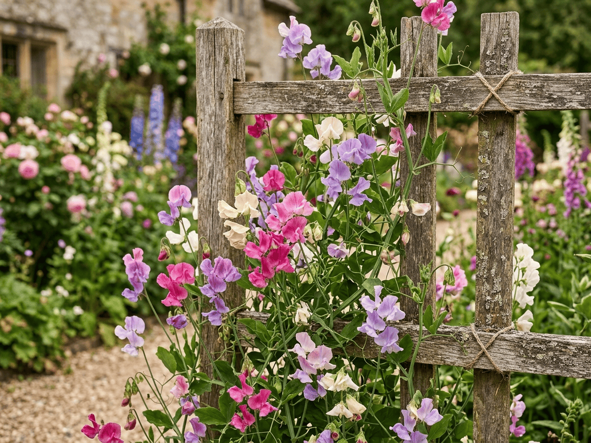 Sweet Pea in a garden setting