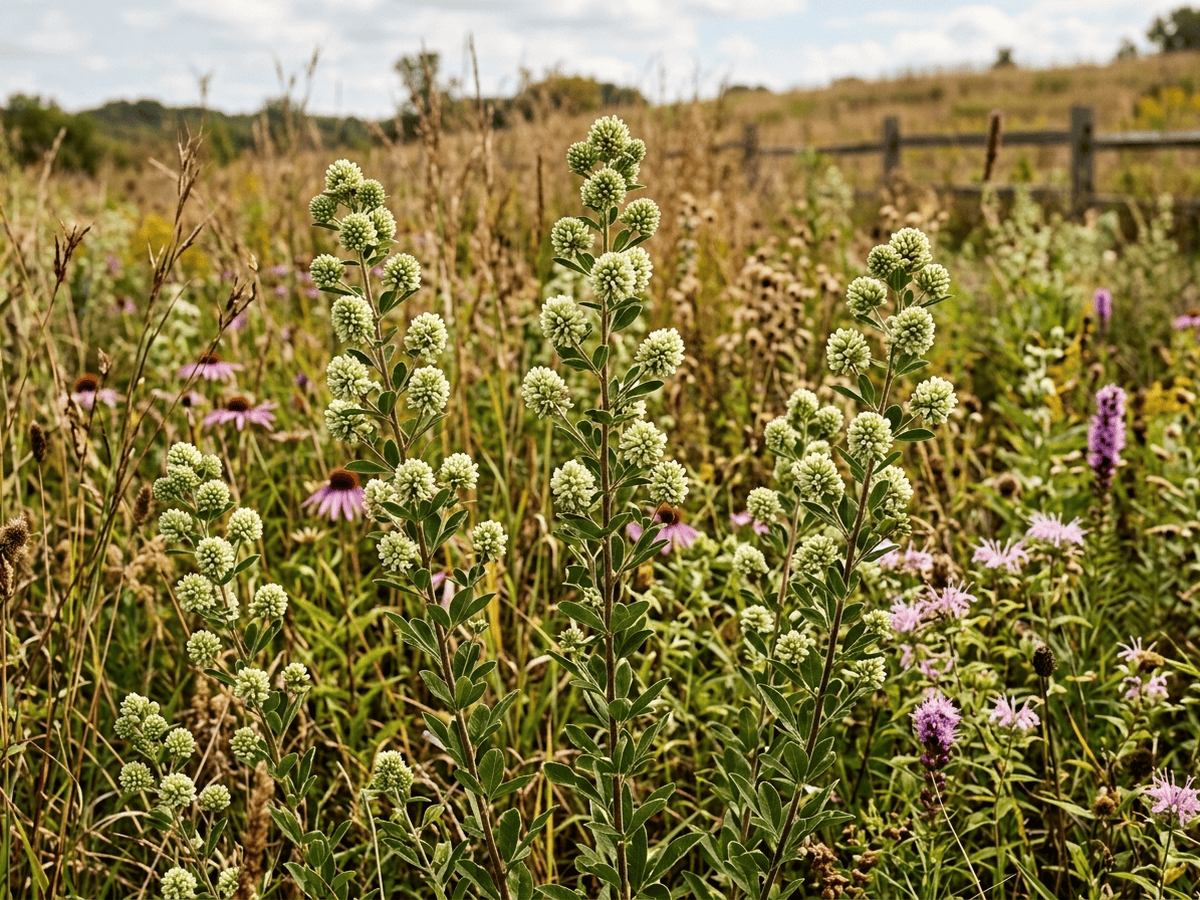 Round-headed Bush Clover in a garden setting