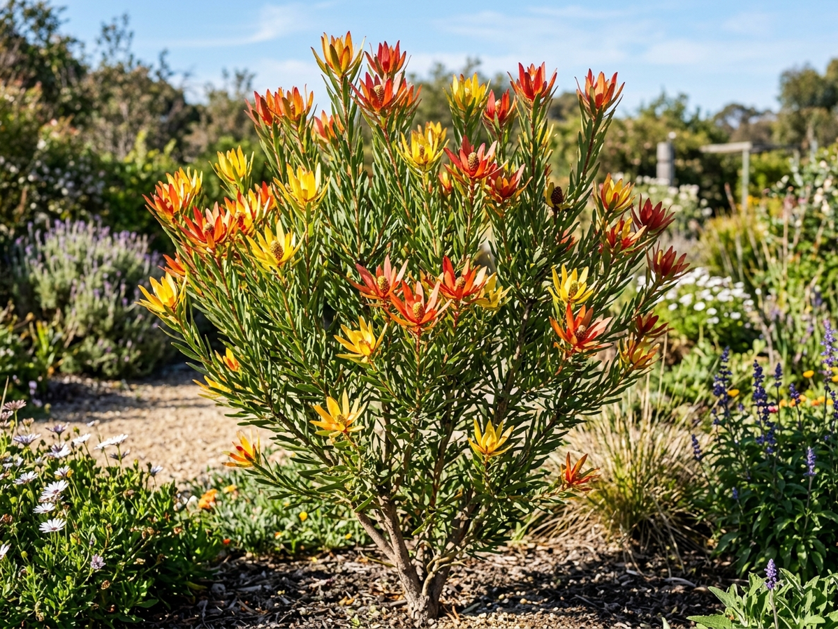 Common Sunshine Conebush (Leucadendron salignum), whole plant
