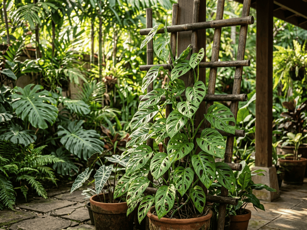 Costilla de Adán de Klotzsch en un jardín