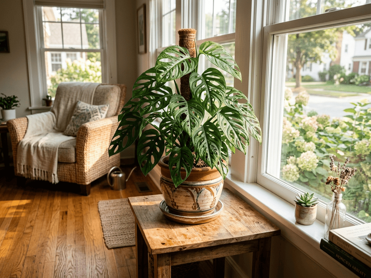 Laniata Monstera in a garden setting