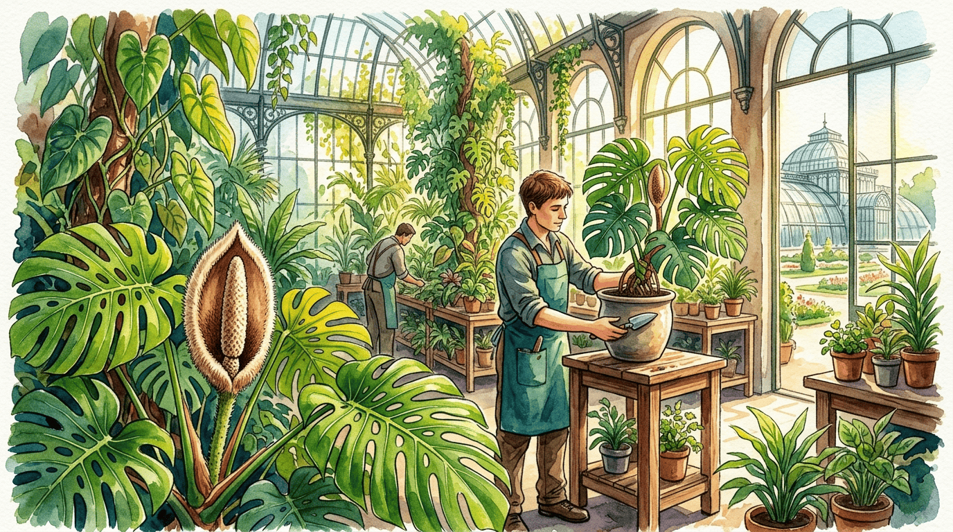 Illustrated historical scene for Laniata Monstera