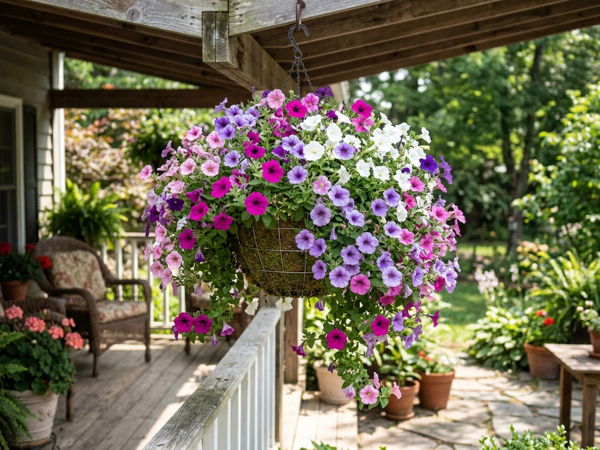Petunia híbrida en un jardín