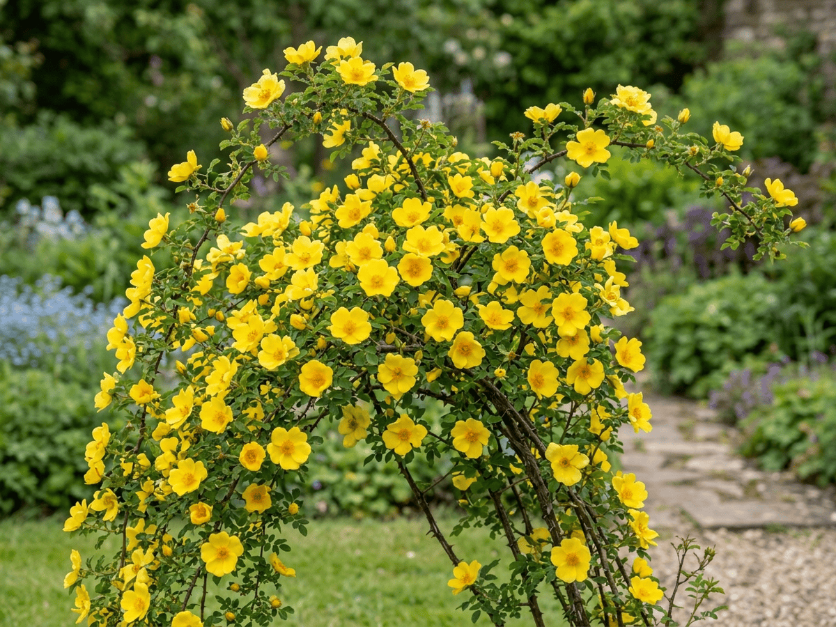 Austrian Briar (Rosa foetida), whole plant