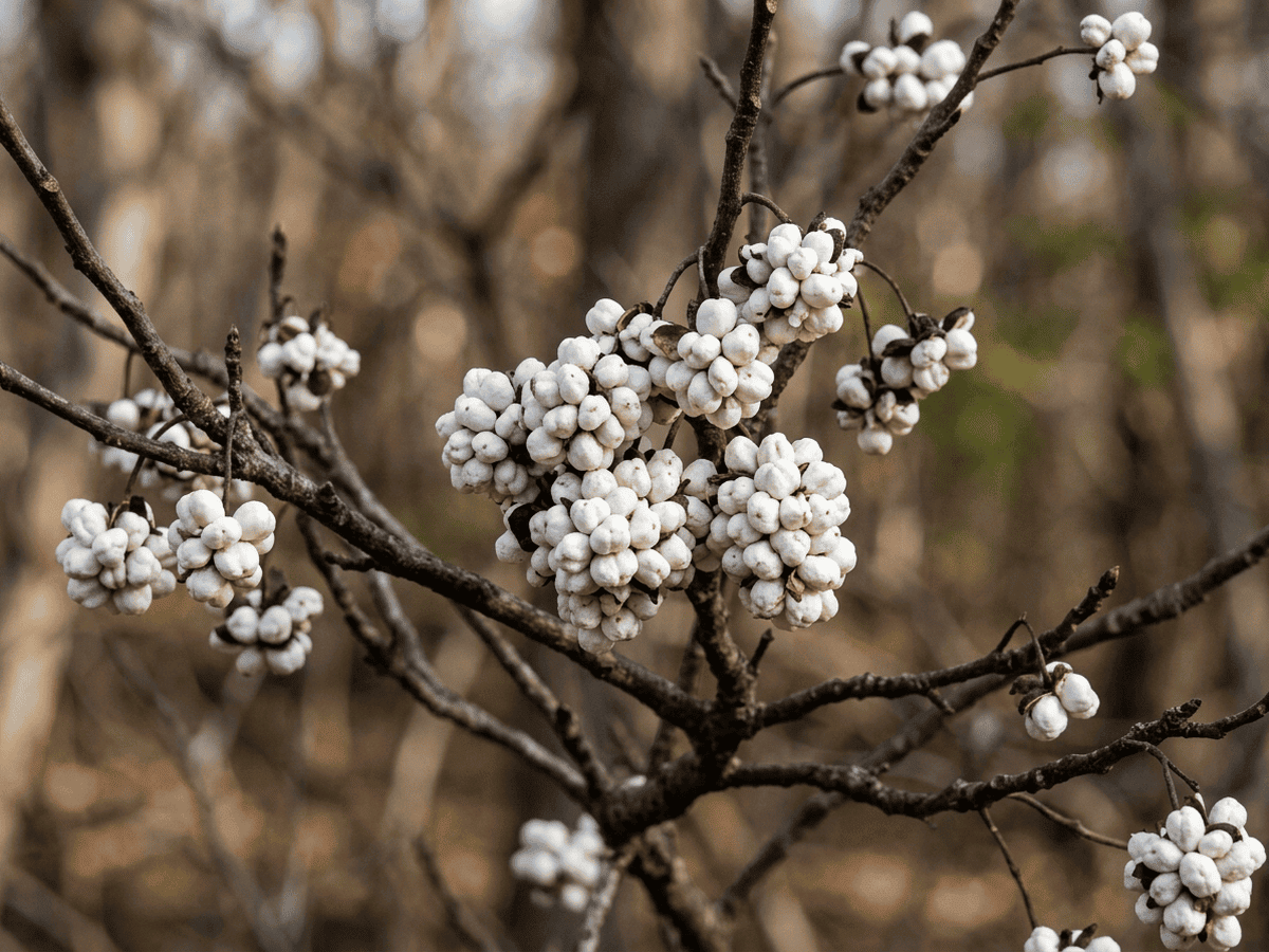 Chinese Tallow — close-up of leaves and flowers