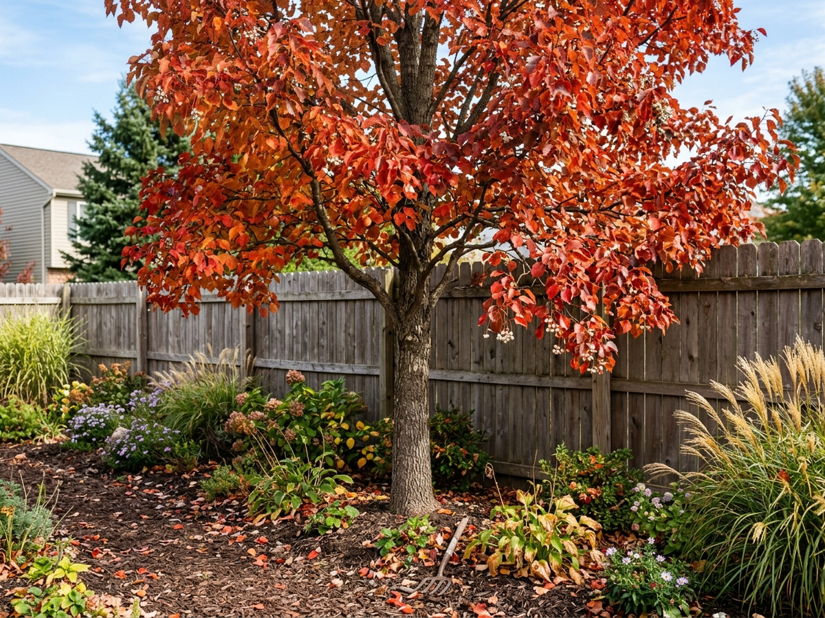 Chinese Tallow in a garden setting