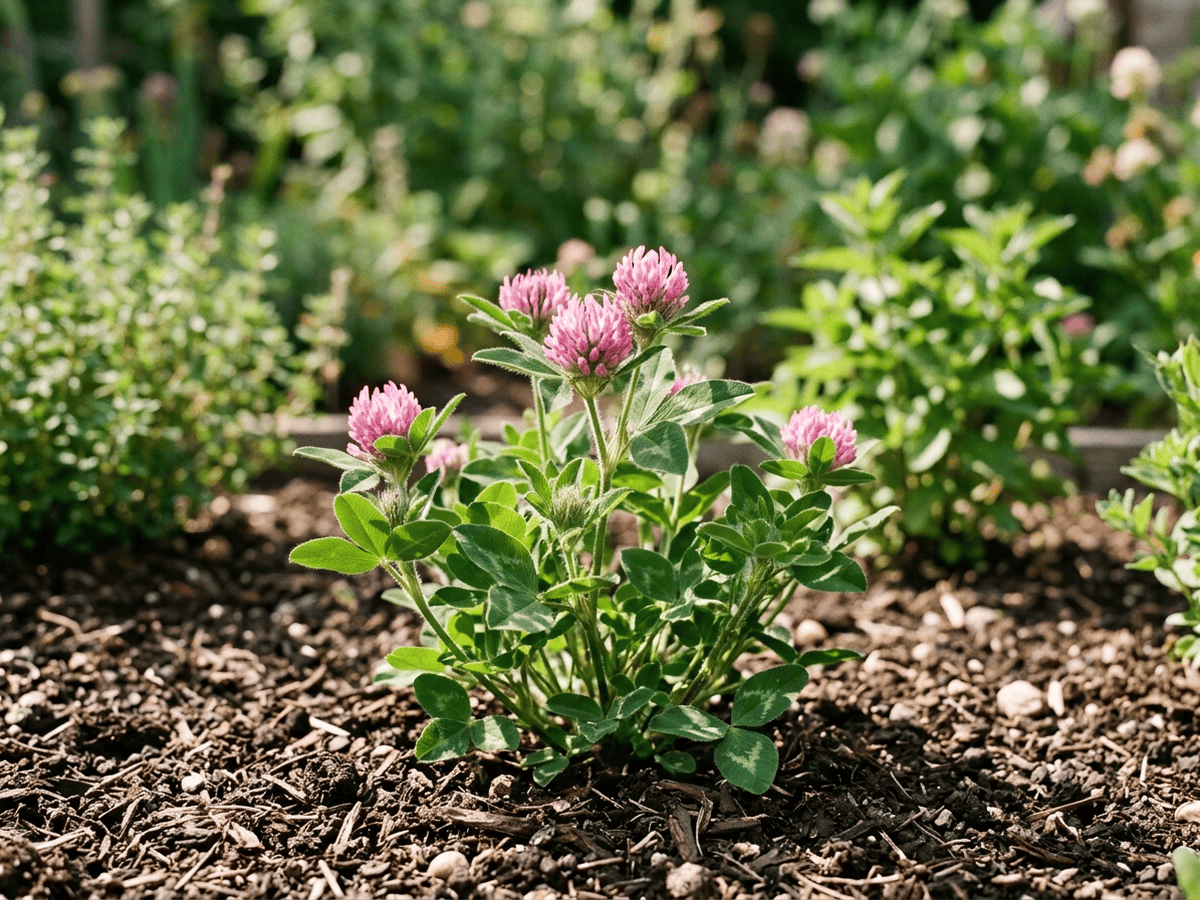 Trébol Rosado (Trifolium hirtum), planta completa