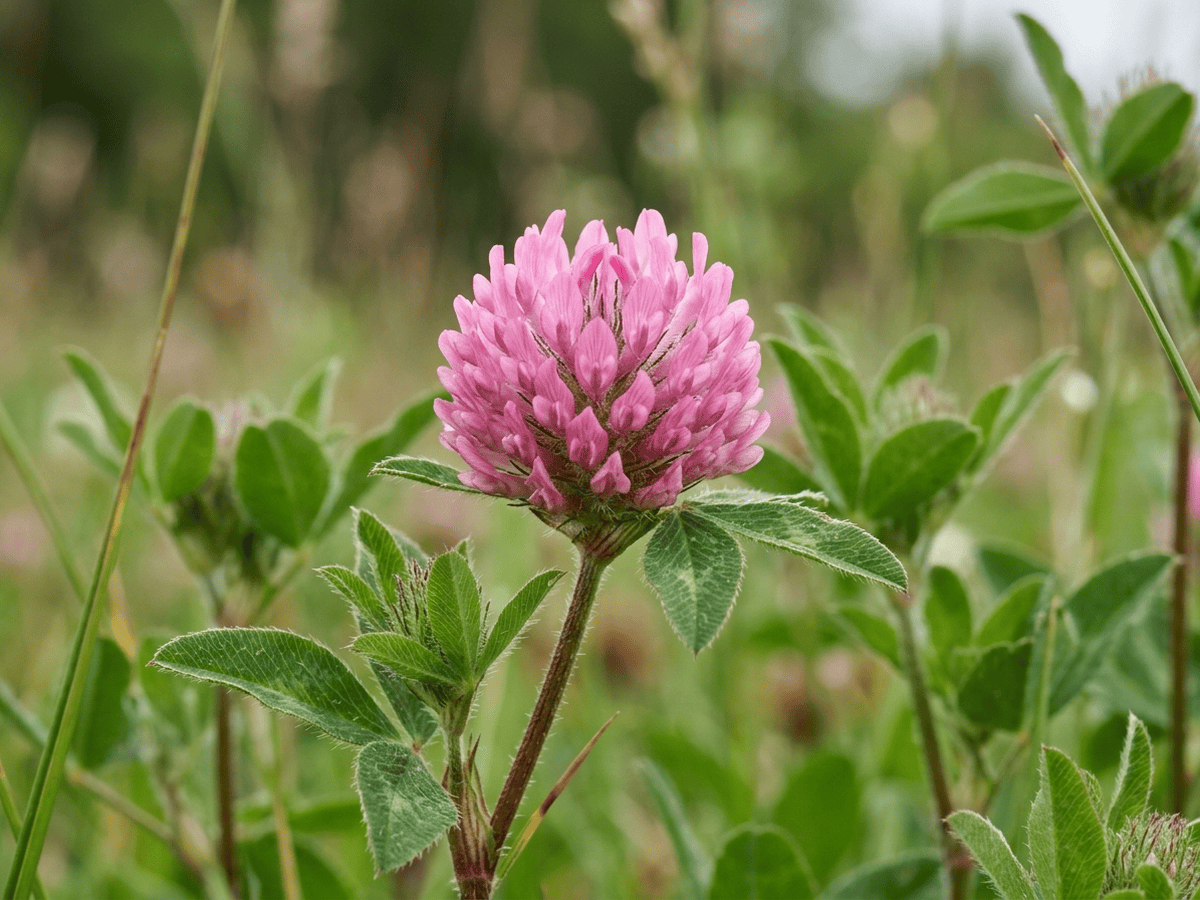 Trébol Rosado — primer plano de hojas y flores