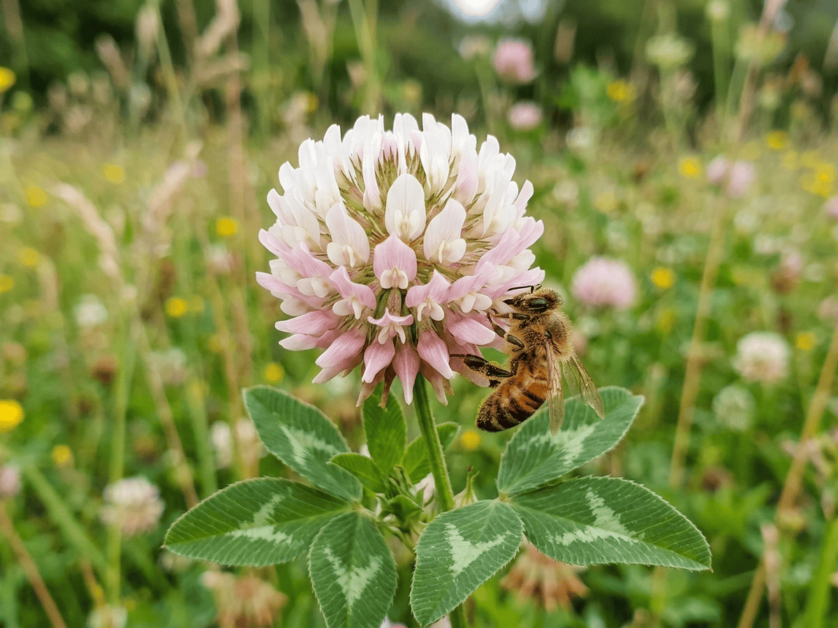 Schwedenklee — Nahaufnahme von Blättern und Blüten