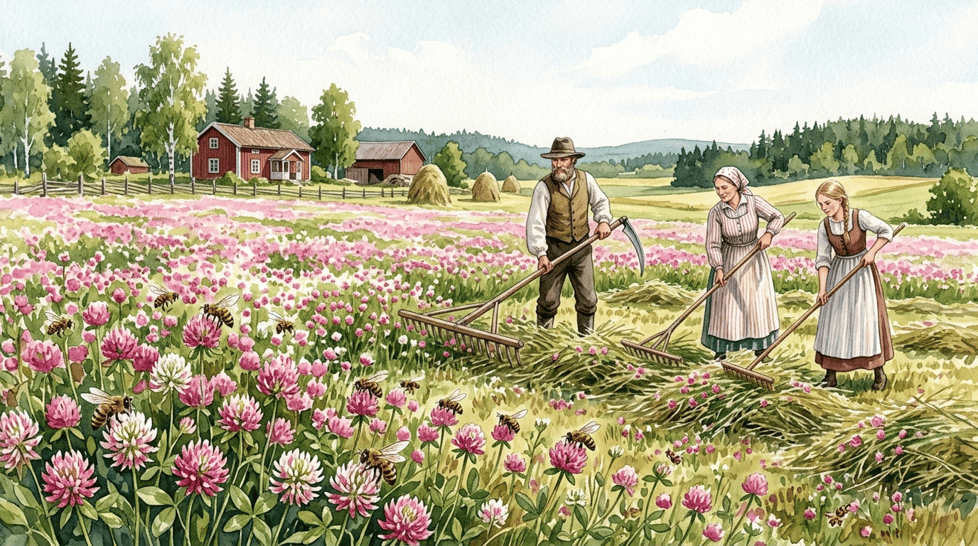 Illustrierte historische Szene zu Schwedenklee