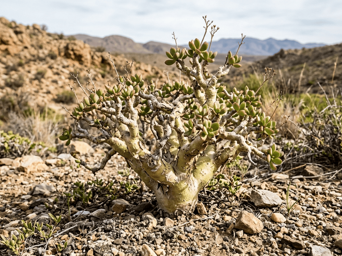Arbre au beurre (Tylecodon paniculatus), plante entière