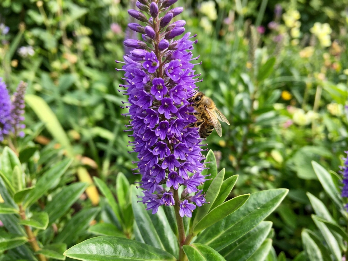 Pracht-Ehrenpreis — Nahaufnahme von Blättern und Blüten