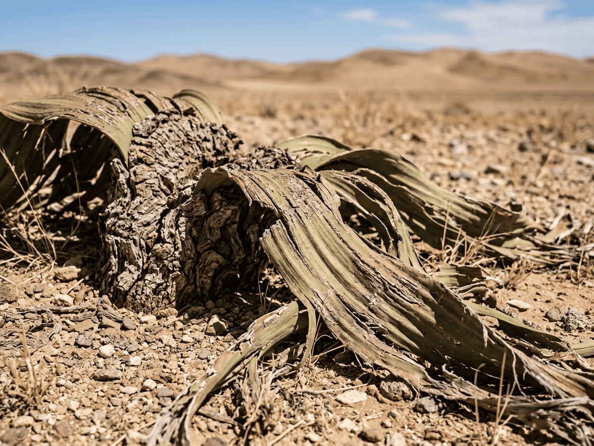 Welwitschia — close-up of leaves and flowers