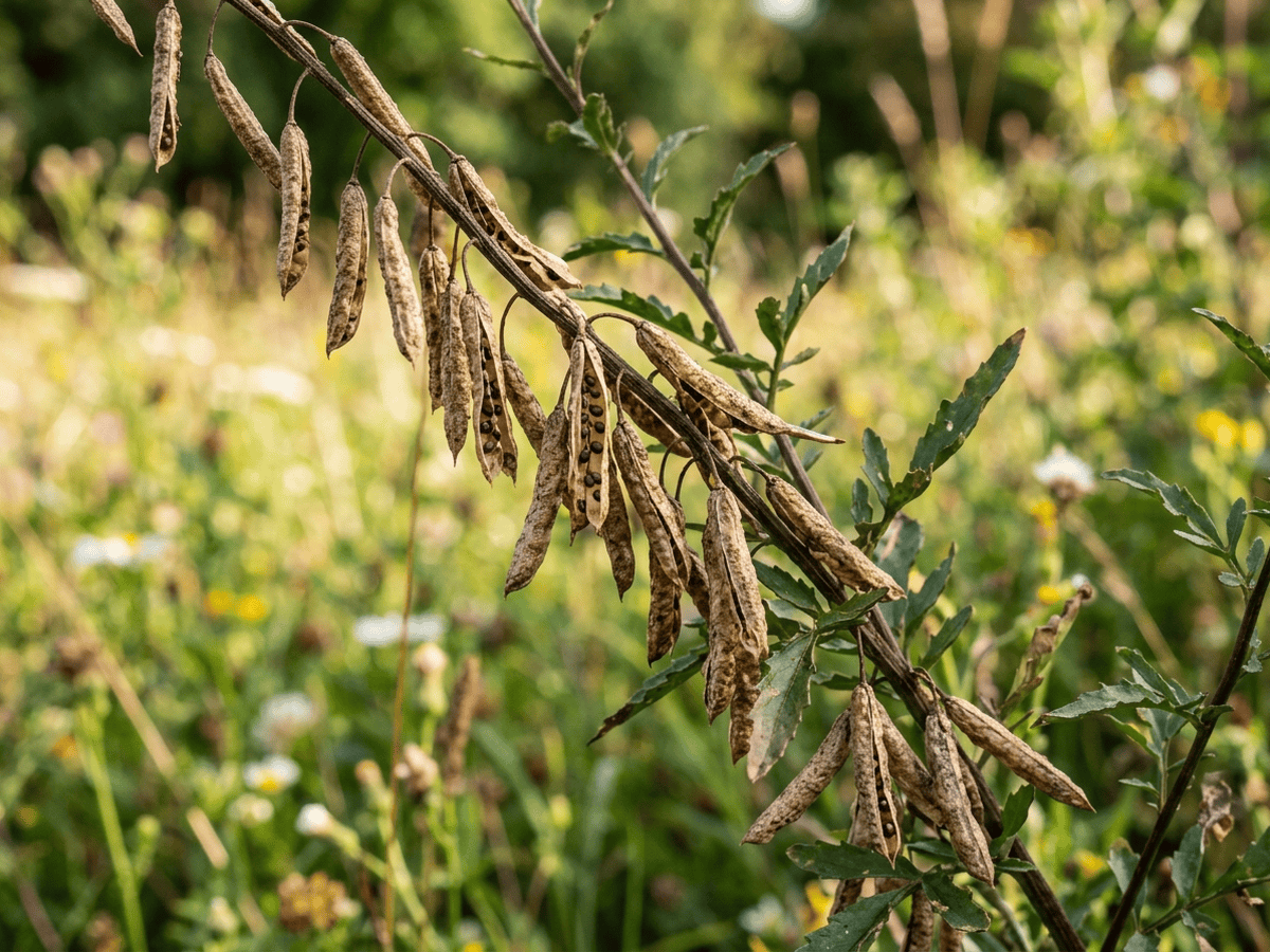 Winterkresse — Nahaufnahme von Blättern und Blüten