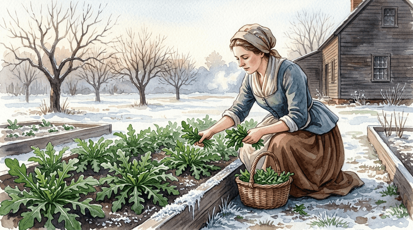 Illustrierte historische Szene zu Winterkresse