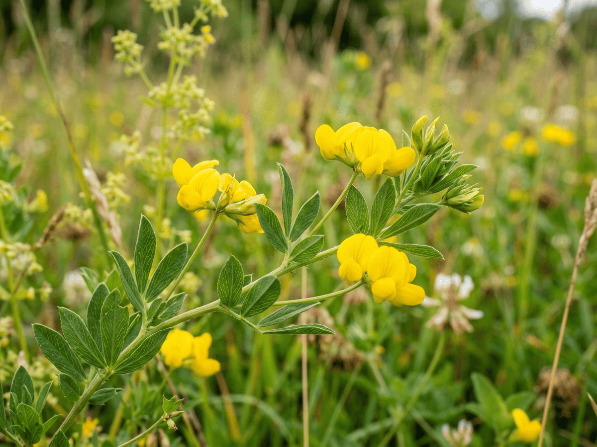 Ginestrino sottile — primo piano di foglie e fiori