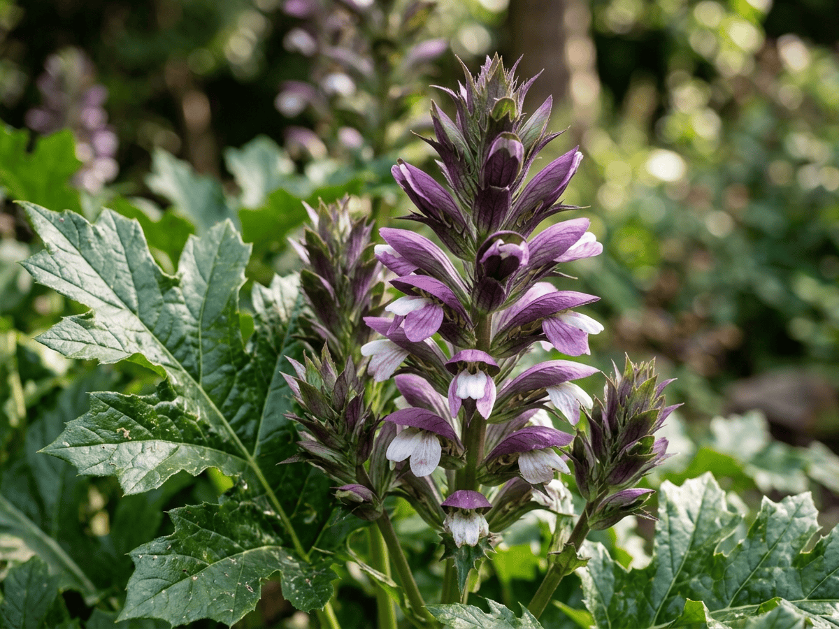 Bear's Breeches — close-up of leaves and flowers