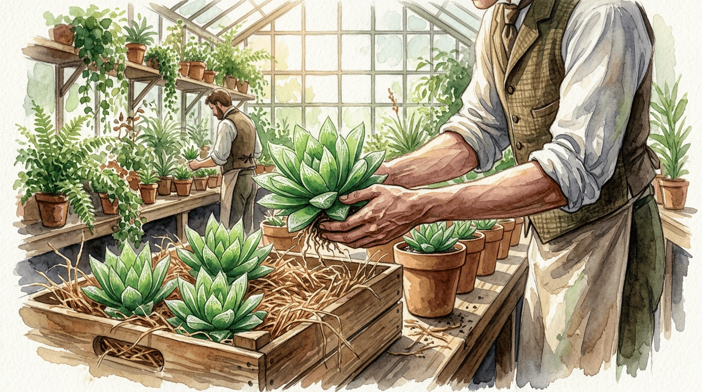 Illustrated historical scene for Cushion Aloe