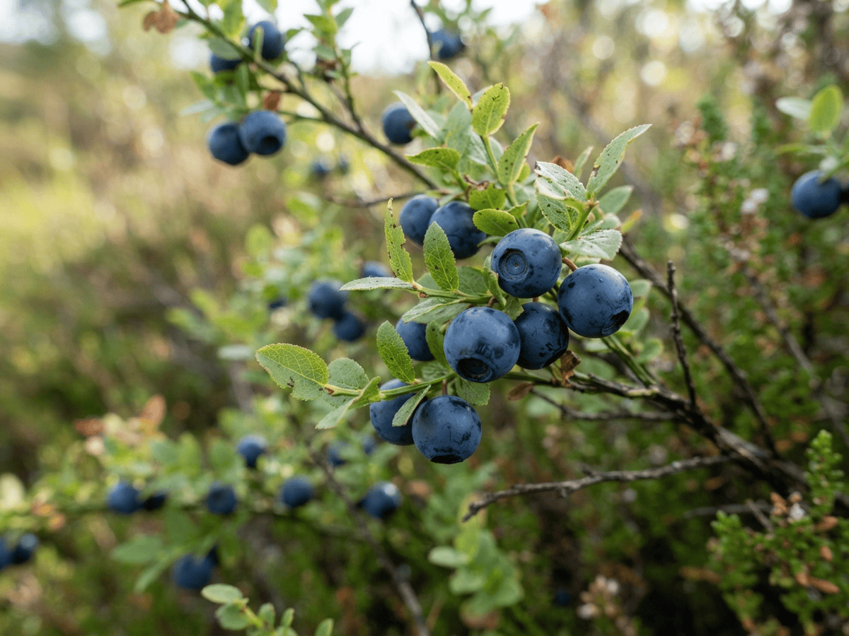 Rauschbeere — Nahaufnahme von Blättern und Blüten