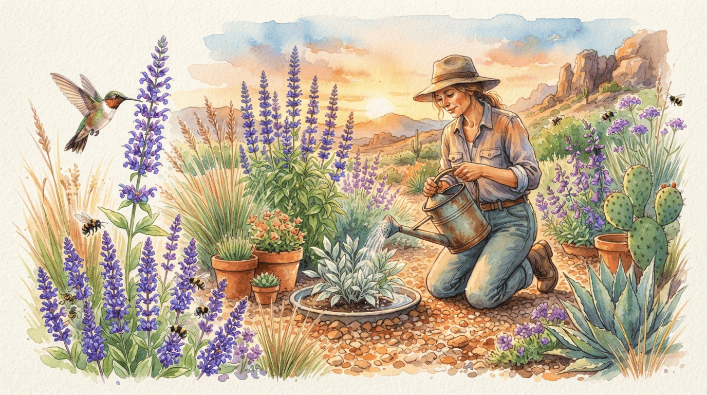 Escena histórica ilustrada de Salvia de Jordan