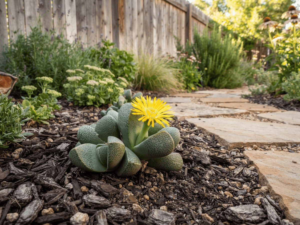 Split Rock in a garden setting
